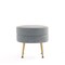 Manhattan Comfort Bailey Ottoman in Grey with Gold Feet, 2PK 2-OT003-GY - alternate 4